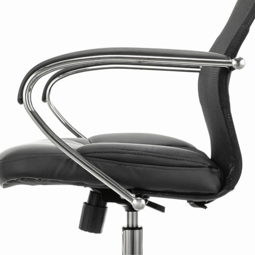 Кресло офисное Brabix Premium Stalker EX-608 CH сетка/ткань/кожзам, черное 532091 фото 10